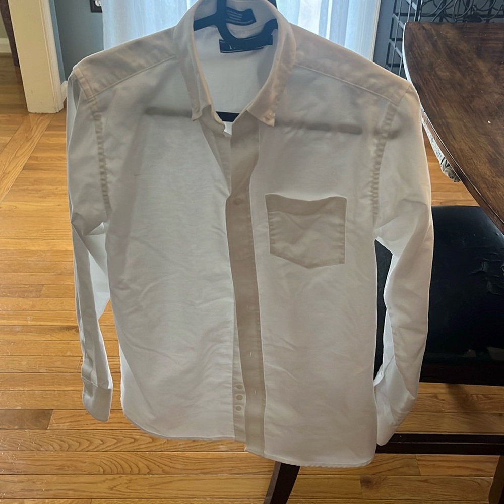 Boys white, button-down shirt